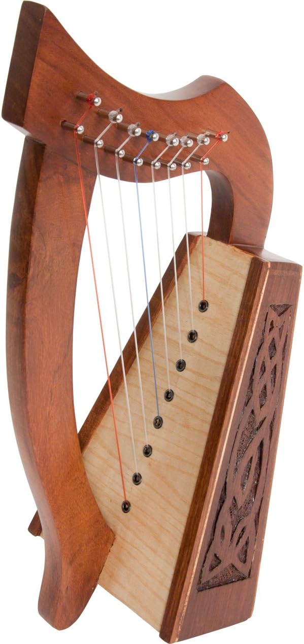 Roosebeck Lily Harp with 8 Strings and Knotwork Design