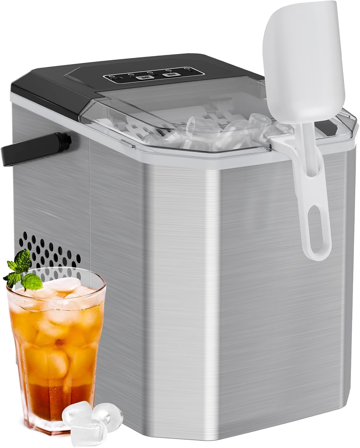 Silonn Stainless Steel Ice Maker: Fast 9 Cubes in 6 Mins