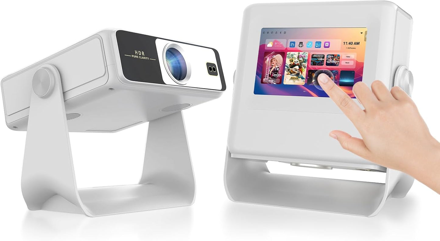 Smart Portable Projector with Touch Tablet and 4K Support
