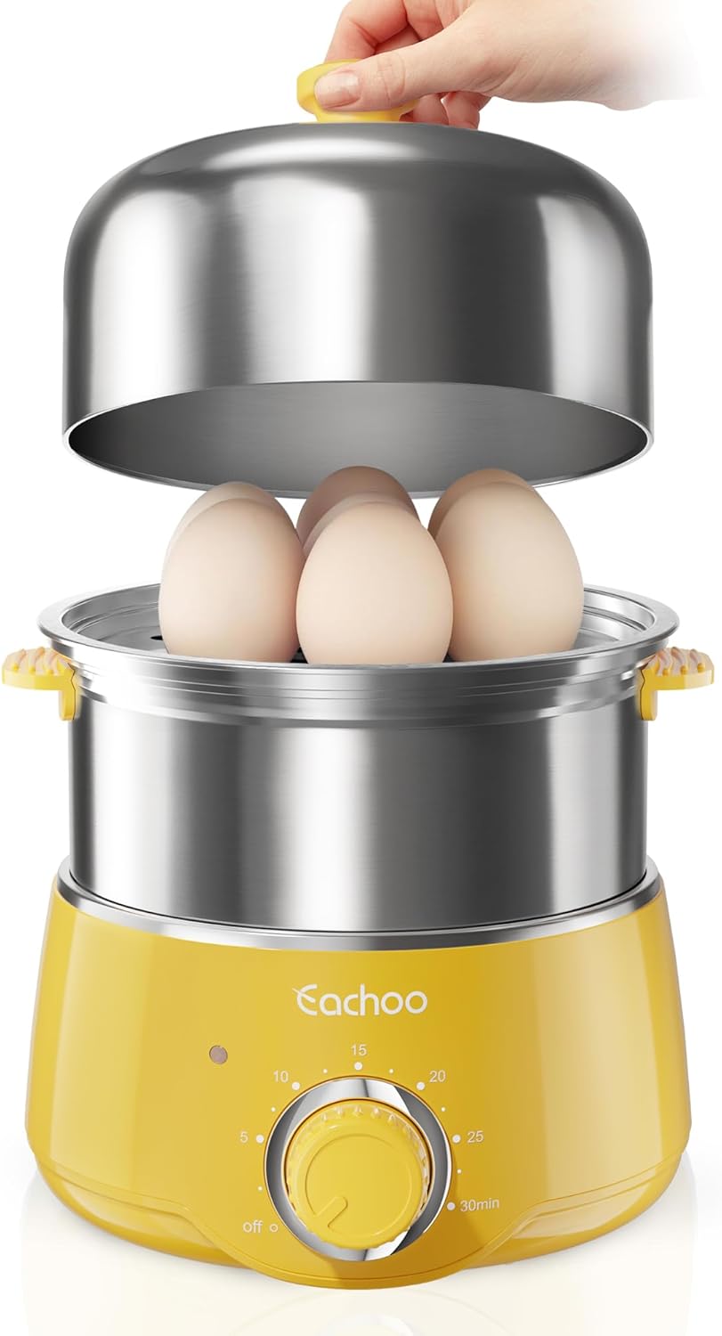 Hard Boiled Egg Cooker - 14-Egg Rapid Stainless Steel Boiler