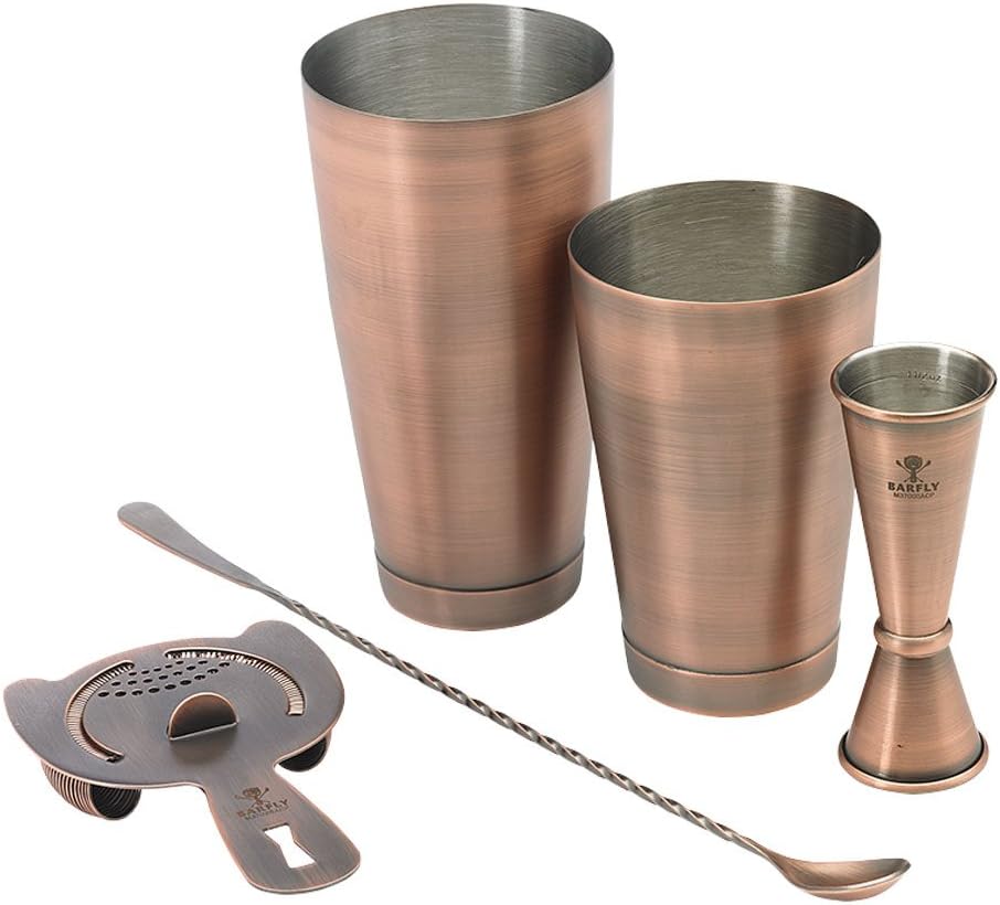 Barfly M37101ACP Basic Set: Antique Copper 5-Piece Barware