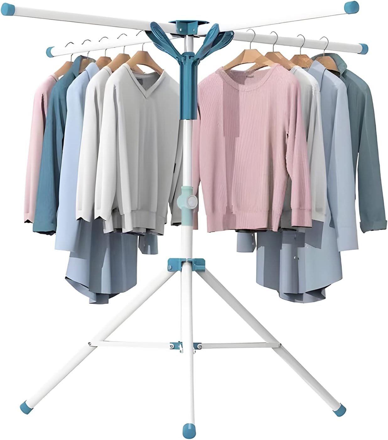 JAUREE Folding Tripod Drying Rack - Space Saving, 20 Clips!