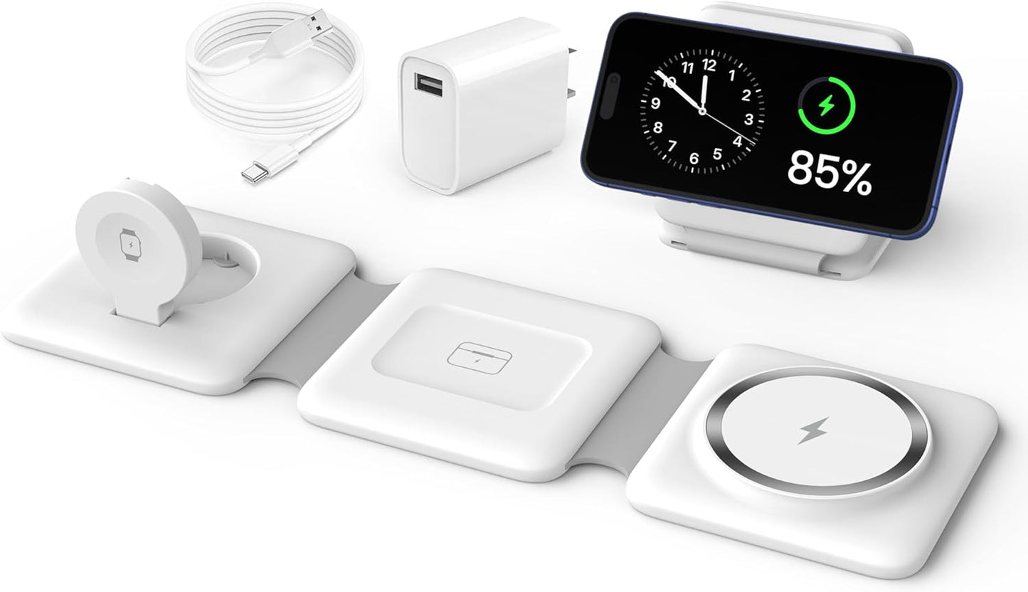 3 in 1 Foldable Magnetic Wireless Charger Dock for Apple Devices