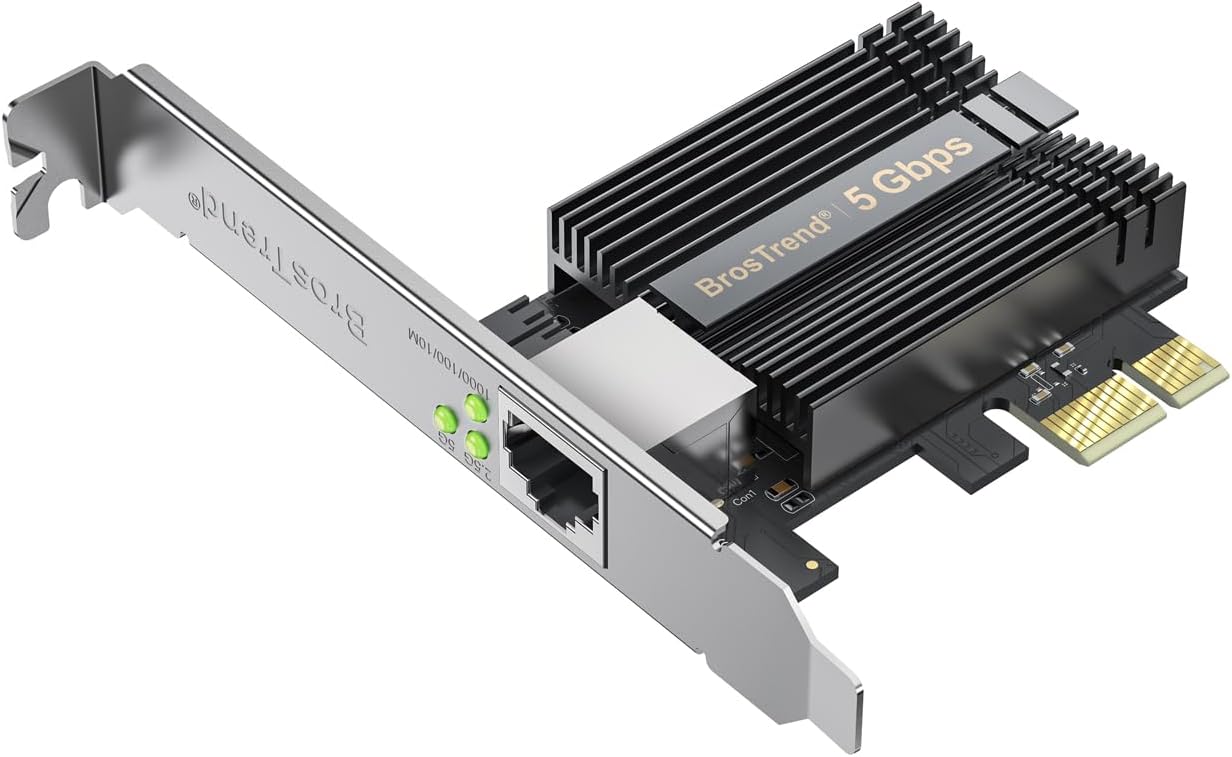 BrosTrend 5Gb PCIe Network Card for High-Speed Internet Access