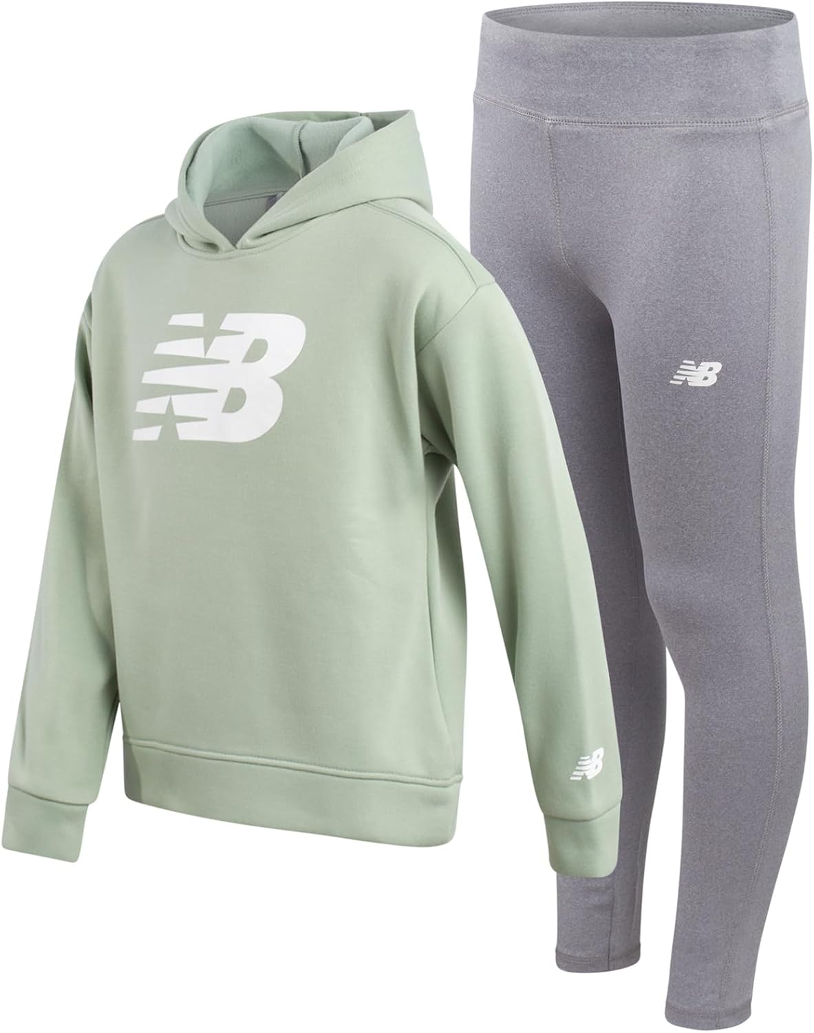 New Balance Girls Leggings Set - Cozy Pullover Hoodie & Leggings