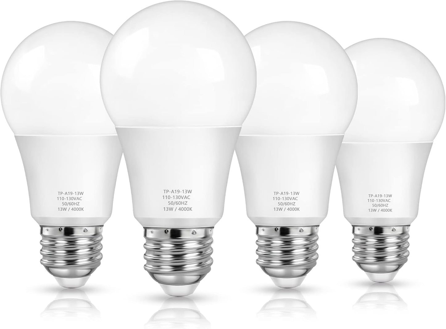 MAXvolador A19 LED Light Bulbs 100 Watt Equivalent 4-Pack