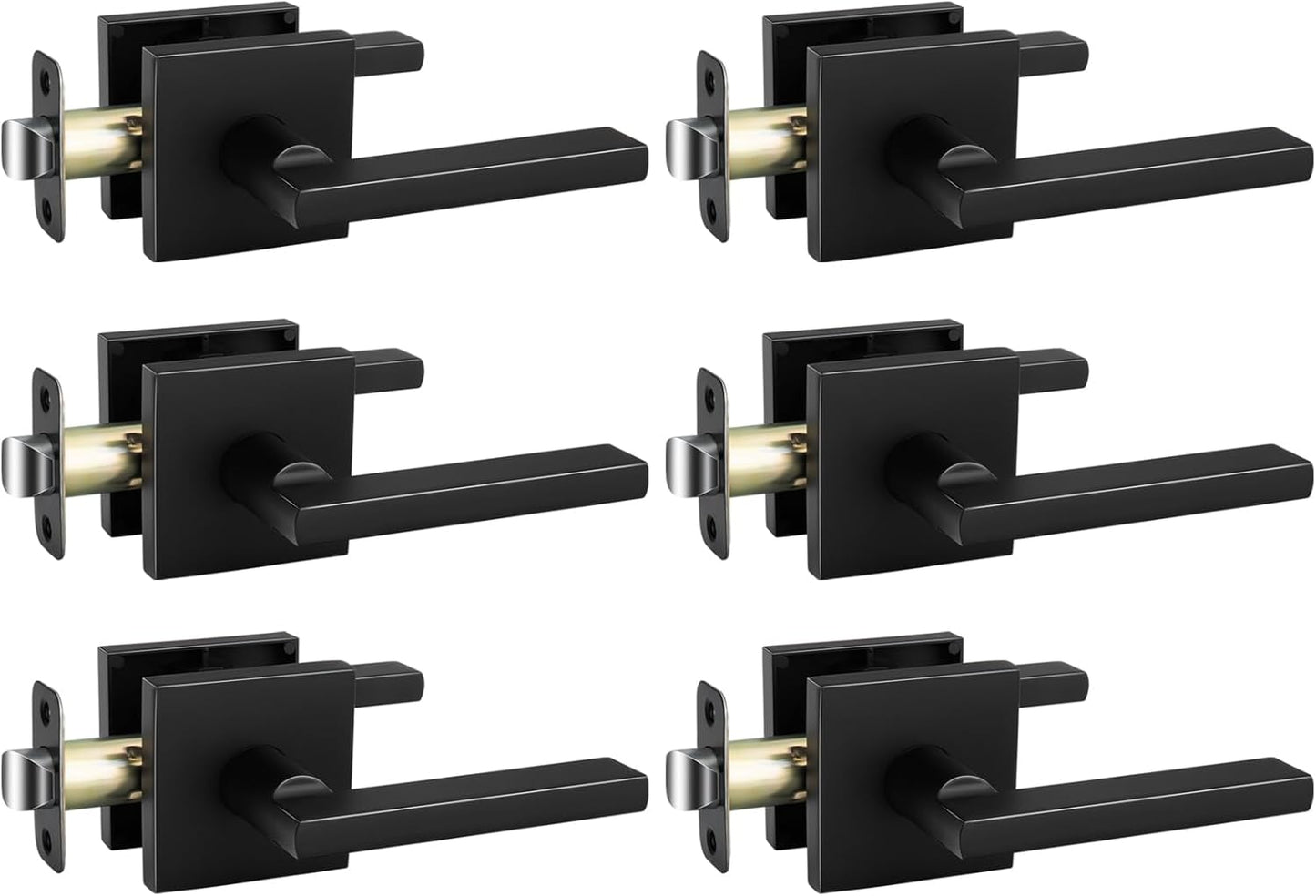 Goldenwarm Matte Black Passage Door Handles for Modern Spaces