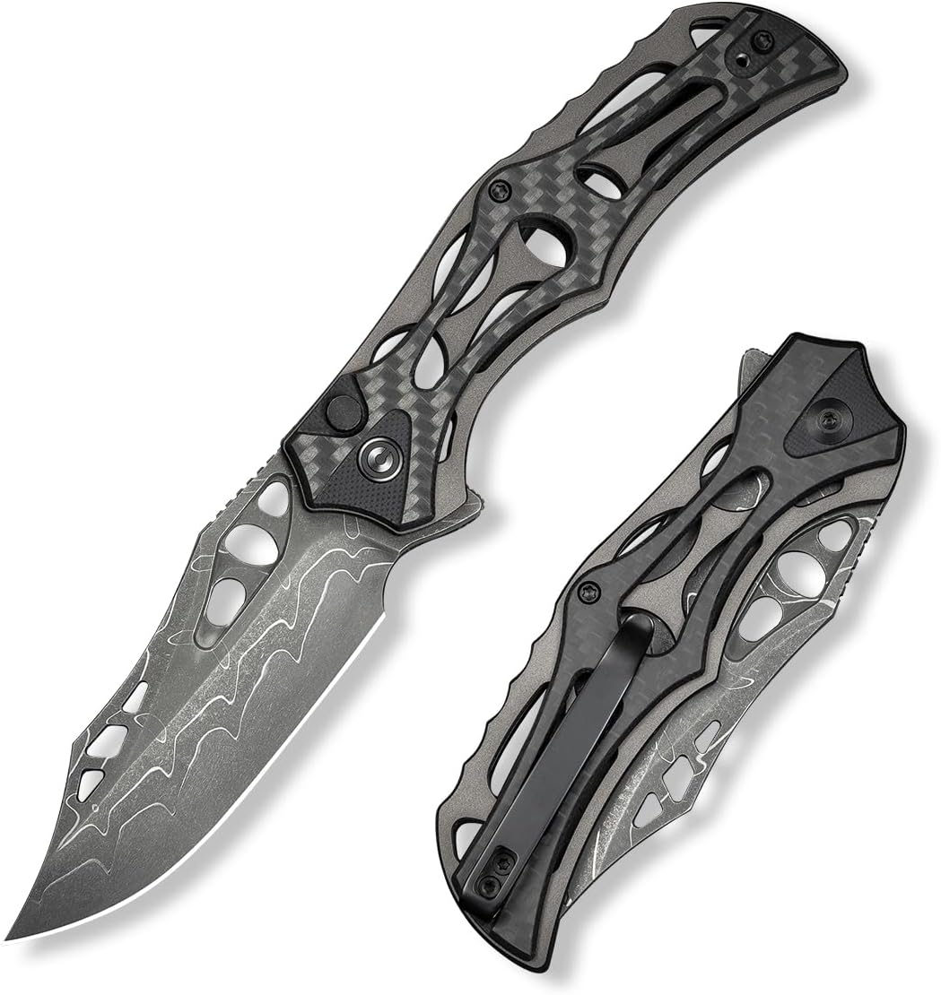 CIVIVI Pocket Knife with Damascus Blade and Lightweight Design