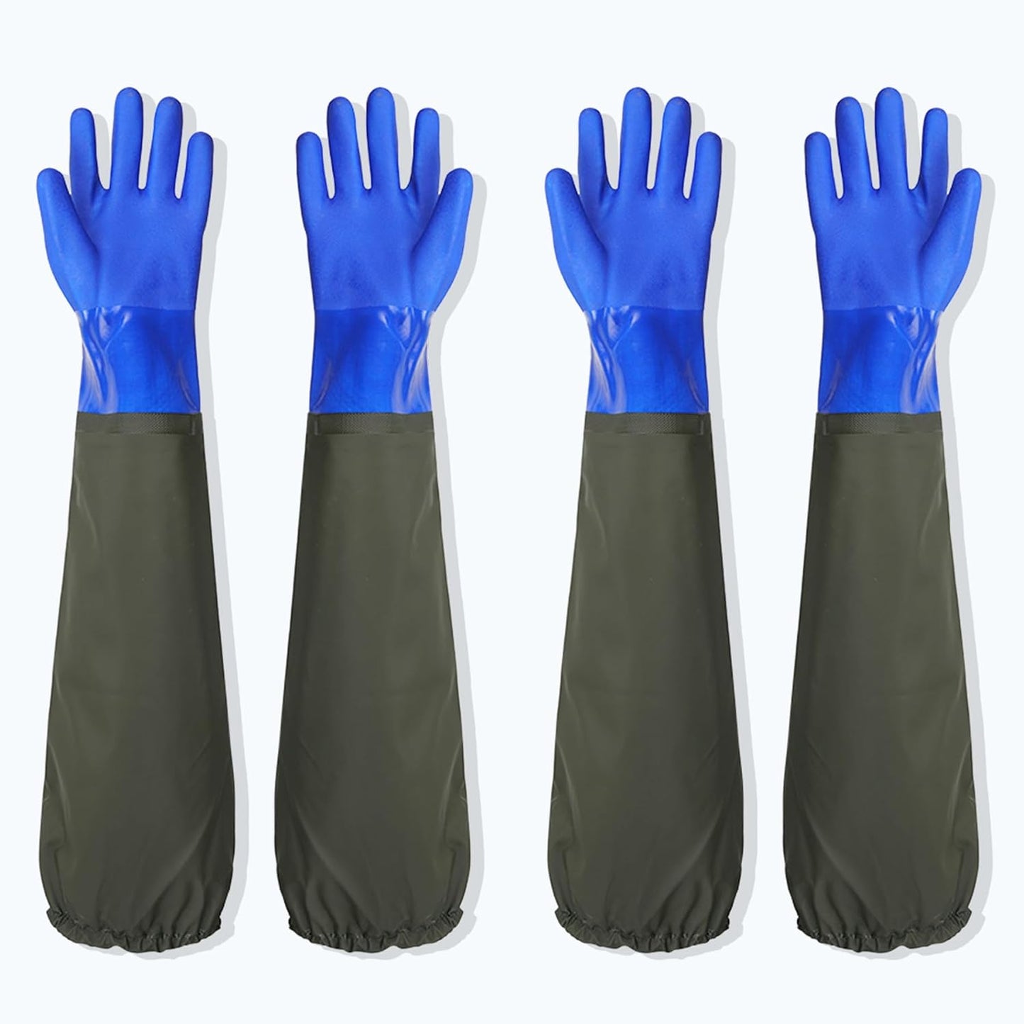 Waterproof Extra Long Cleaning Gloves - Heavy Duty & Reusable - 2 Pairs
