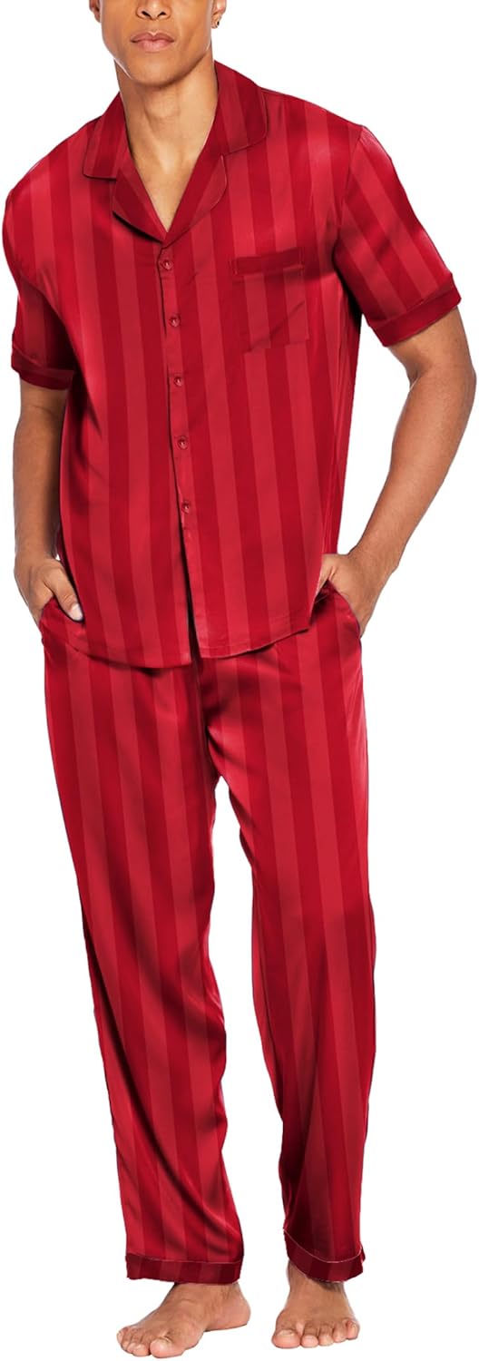 Ekouaer Men Satin Silk Pajamas Set for Ultimate Comfort