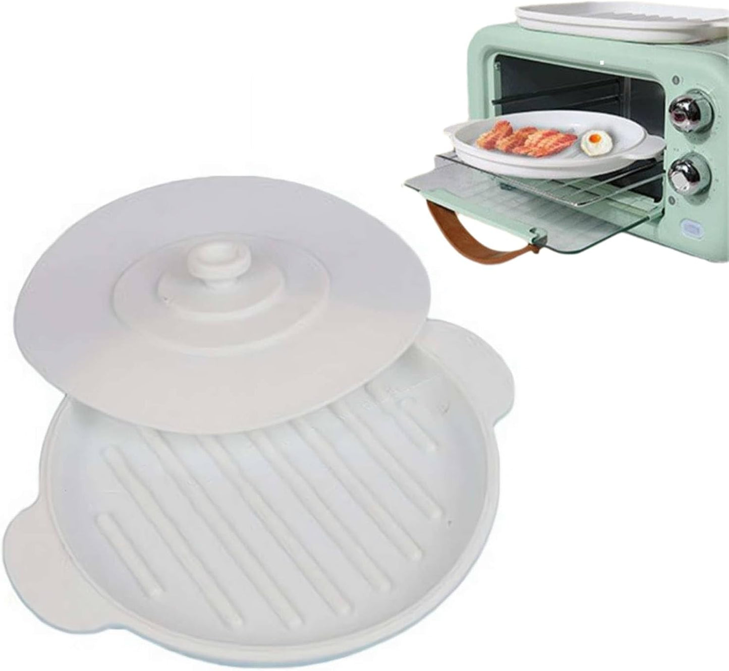 Quick Bacon Cooker, No Mess - Silicone Tray with Lid