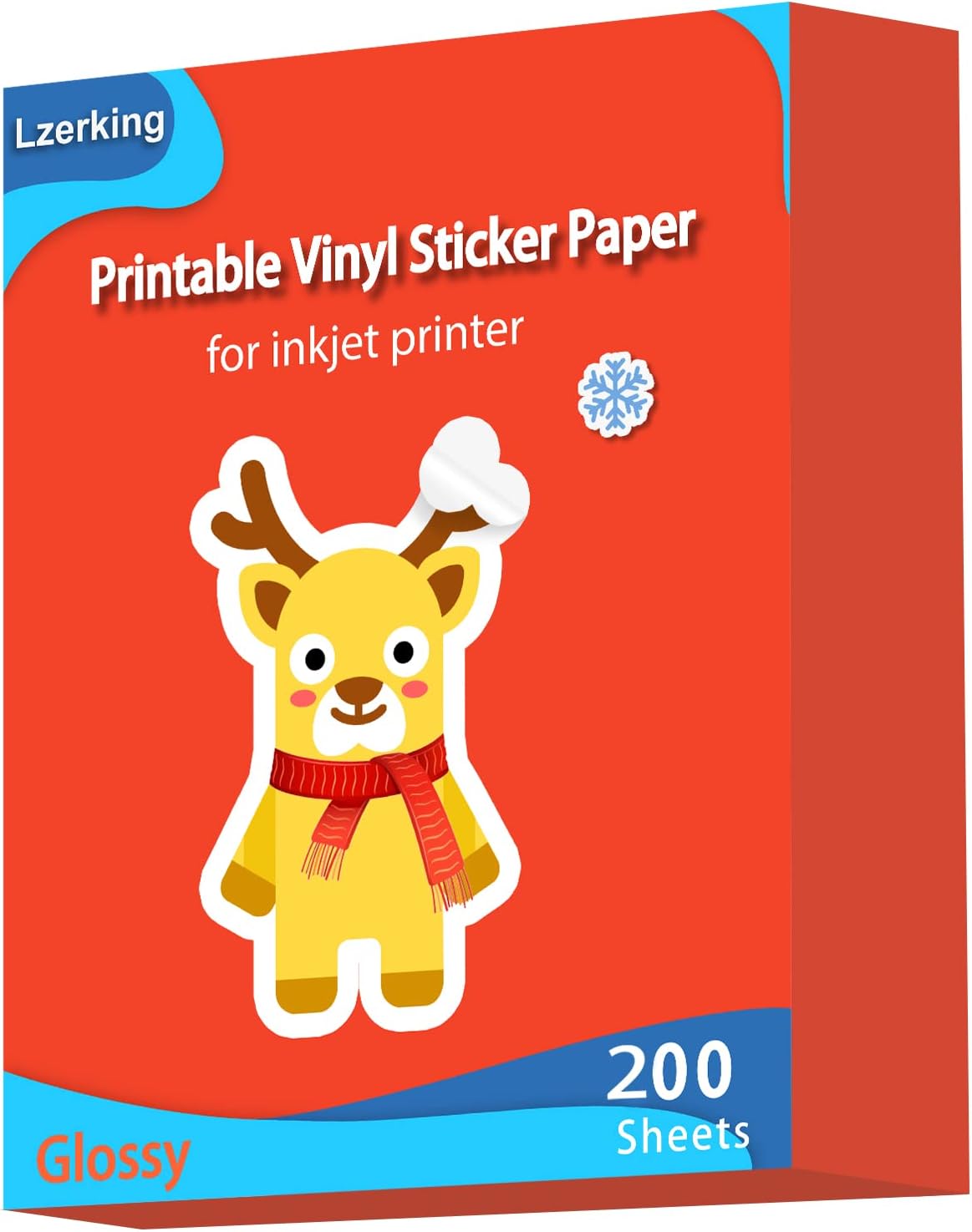 Glossy Printable Vinyl Sticker Paper for Inkjet Printers 200 Sheets