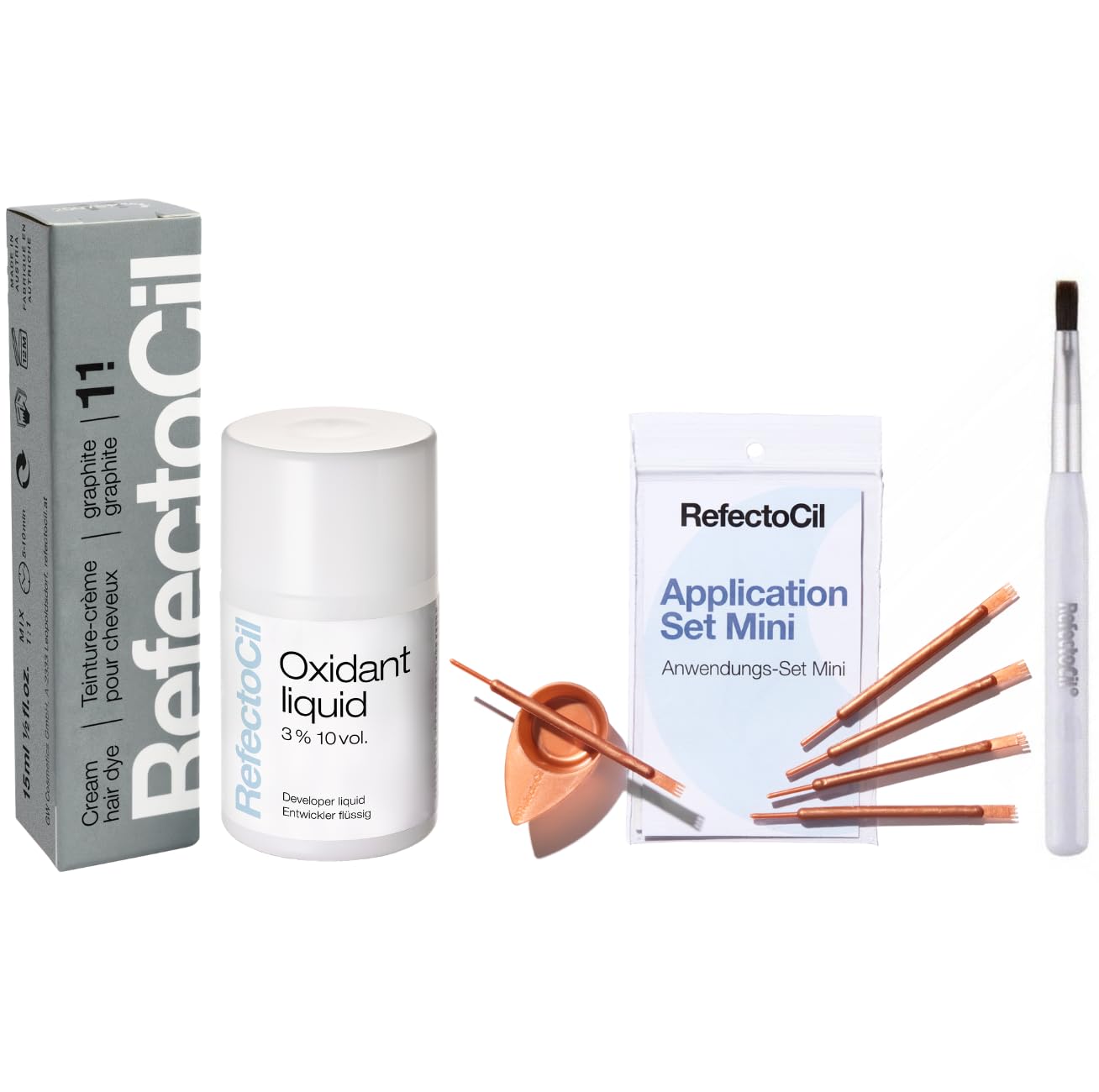 RefectoCil Hair Tinting Kit with Cream Dye and Mixing Tools