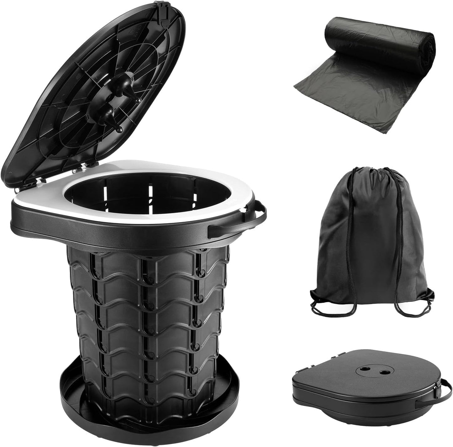 Adjustable Height Portable Camping Toilet - Comfort Anywhere!