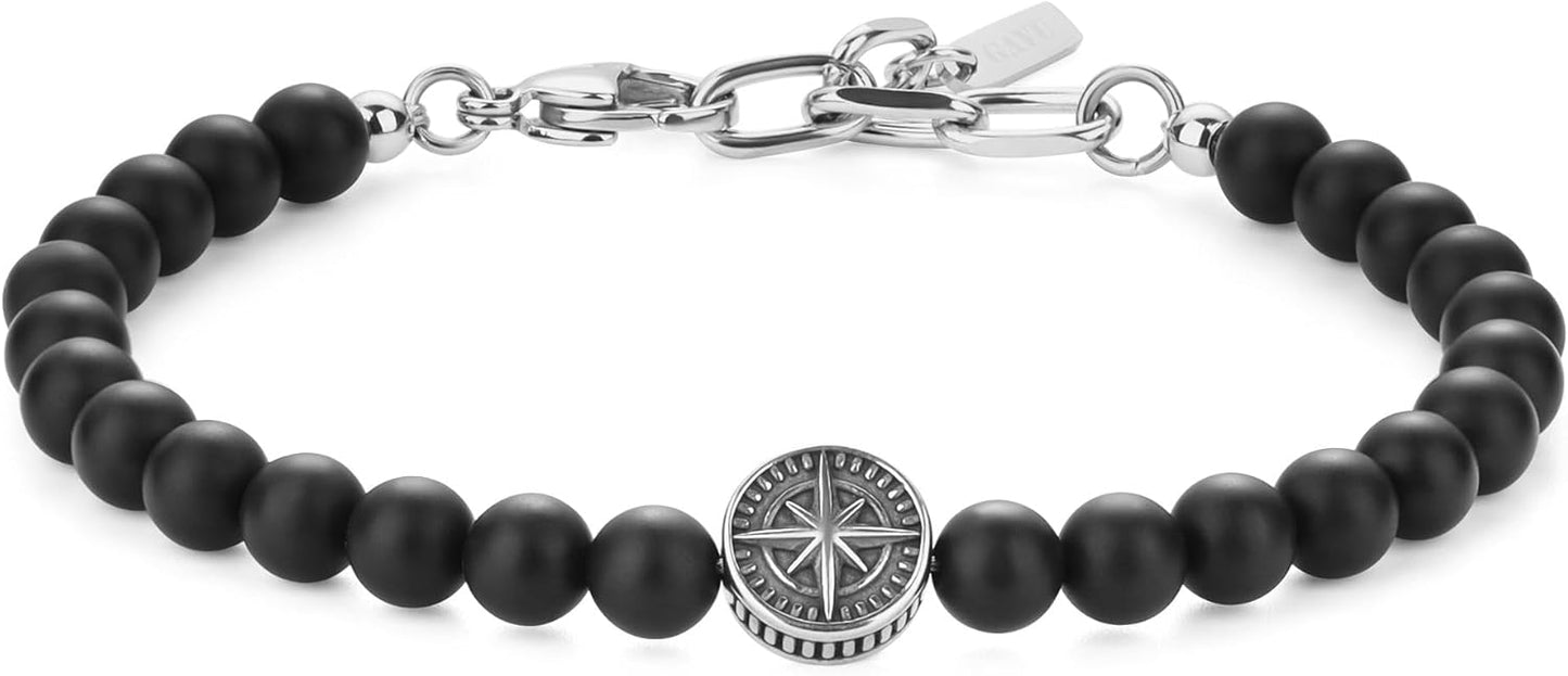 GAVU Men's Compass Beaded Bracelet Set - Navigate in Style