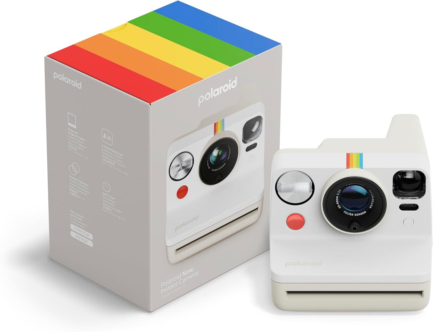 Polaroid Now 3rd Generation Instant Film Camera - Pebble White