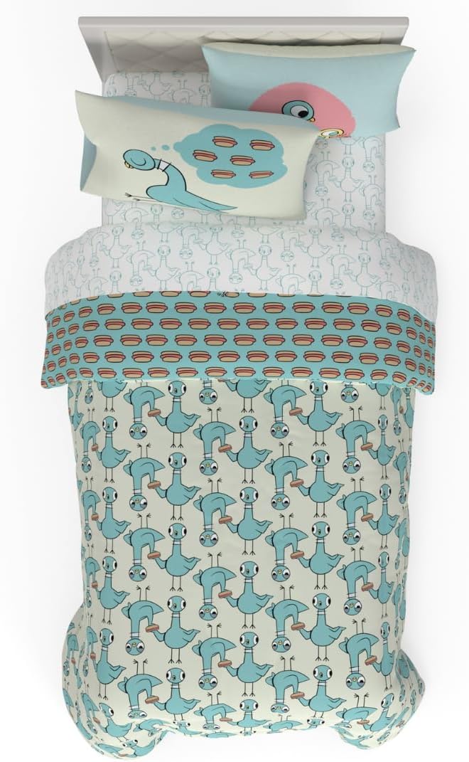 The Pigeon Finds A Hot Dog Twin Bedding Set for Cozy Nights