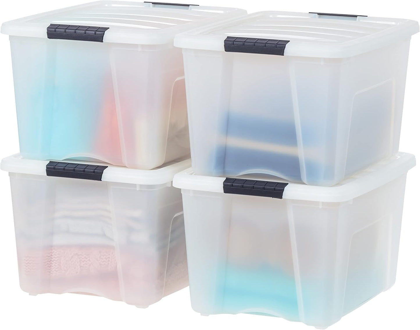 IRIS USA 40 Qt Stackable Plastic Storage Bins - Durable Solution