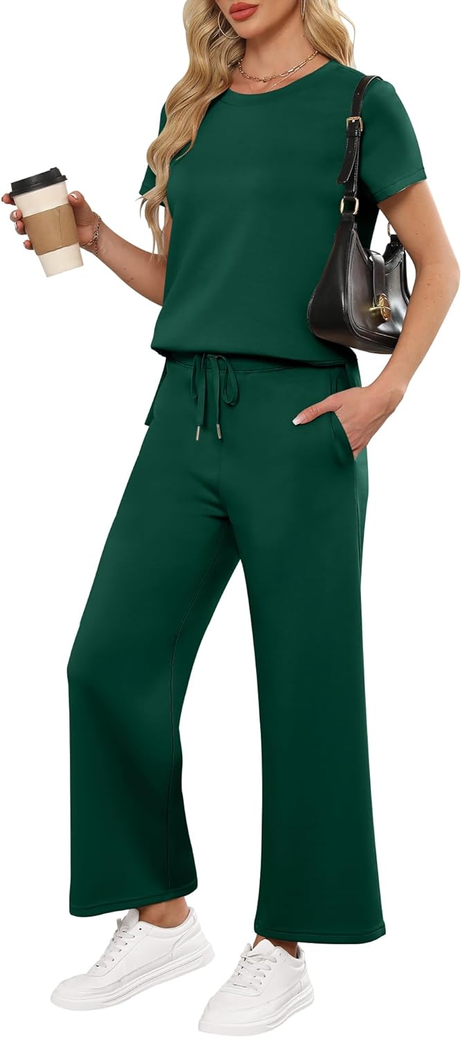 ANRABESS Women 2 Piece Lounge Sets for Summer Travel Comfort