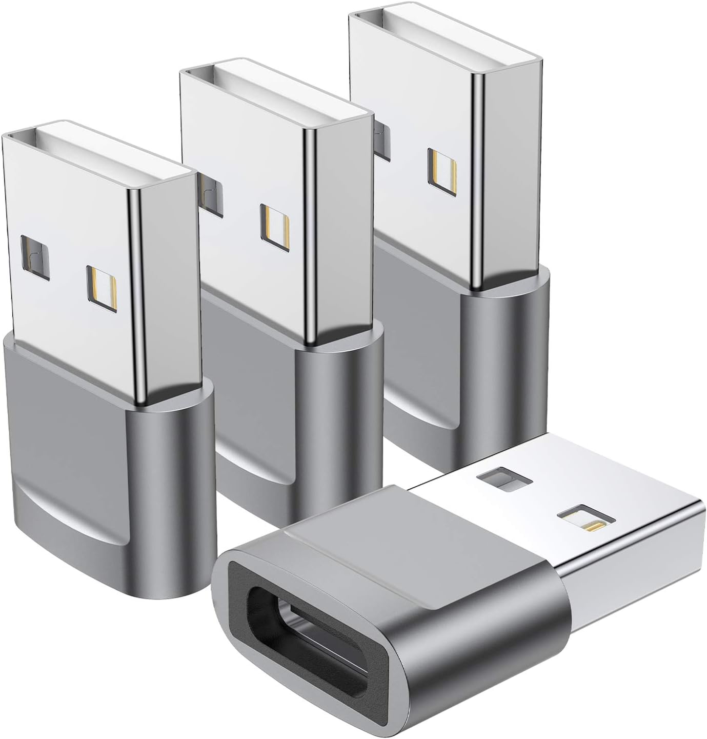 QianLink 4-Pack USB C to USB Adapter for Fast Charging