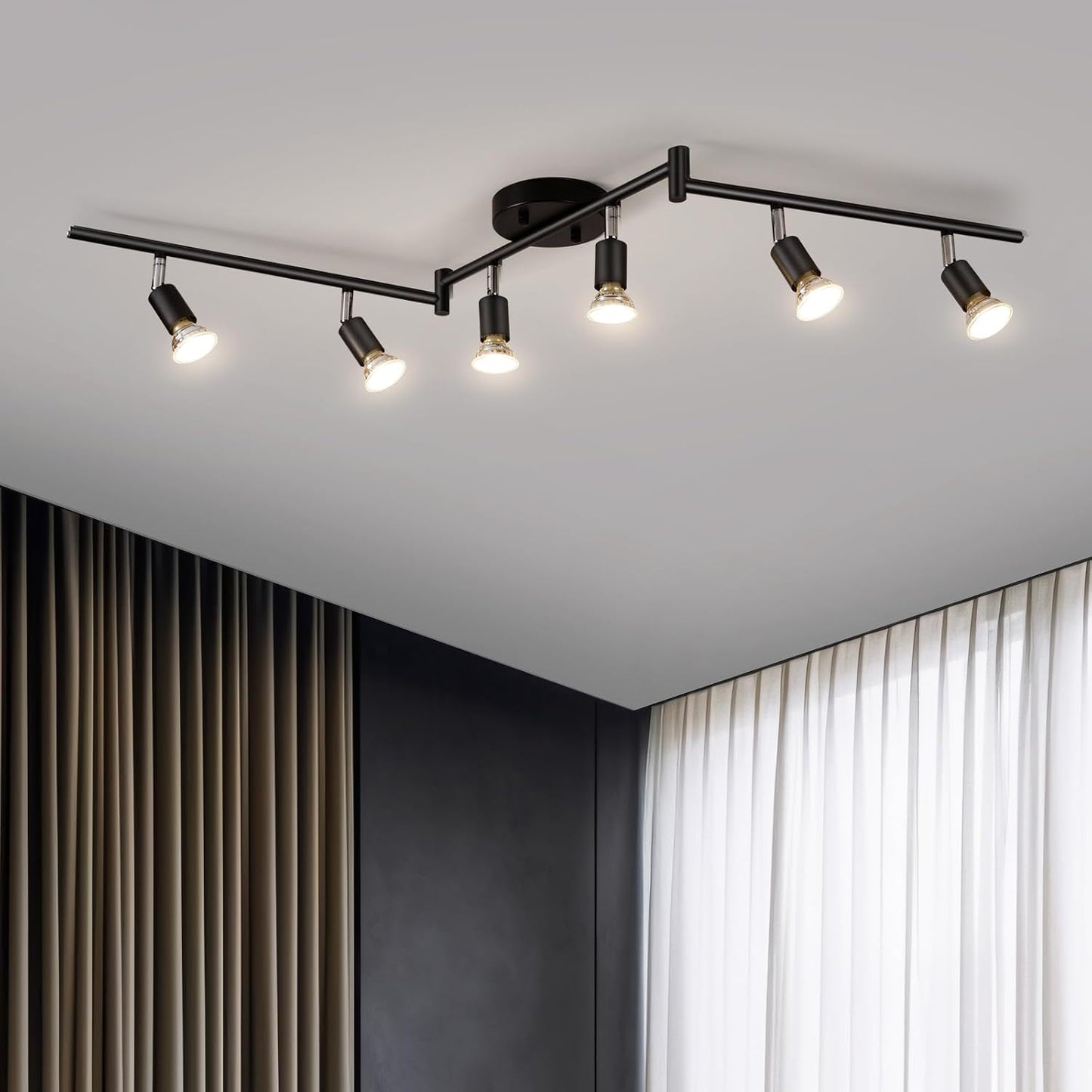 Bojim 6 Light LED Track Lighting Kit for Adjustable Illumination