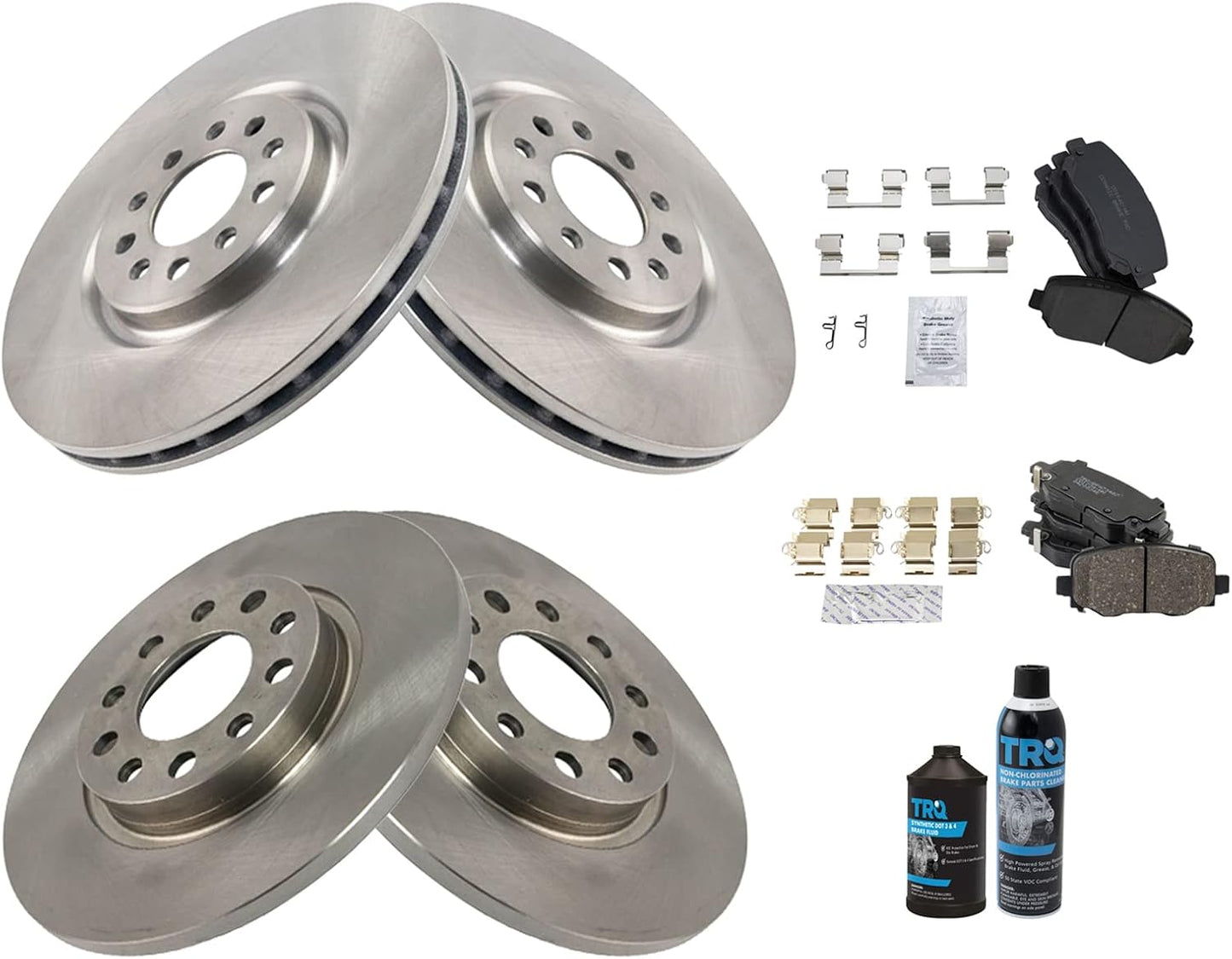 TRQ Brake Pad & Rotor Kit for 2015-2017 Chrysler 200 & Jeep