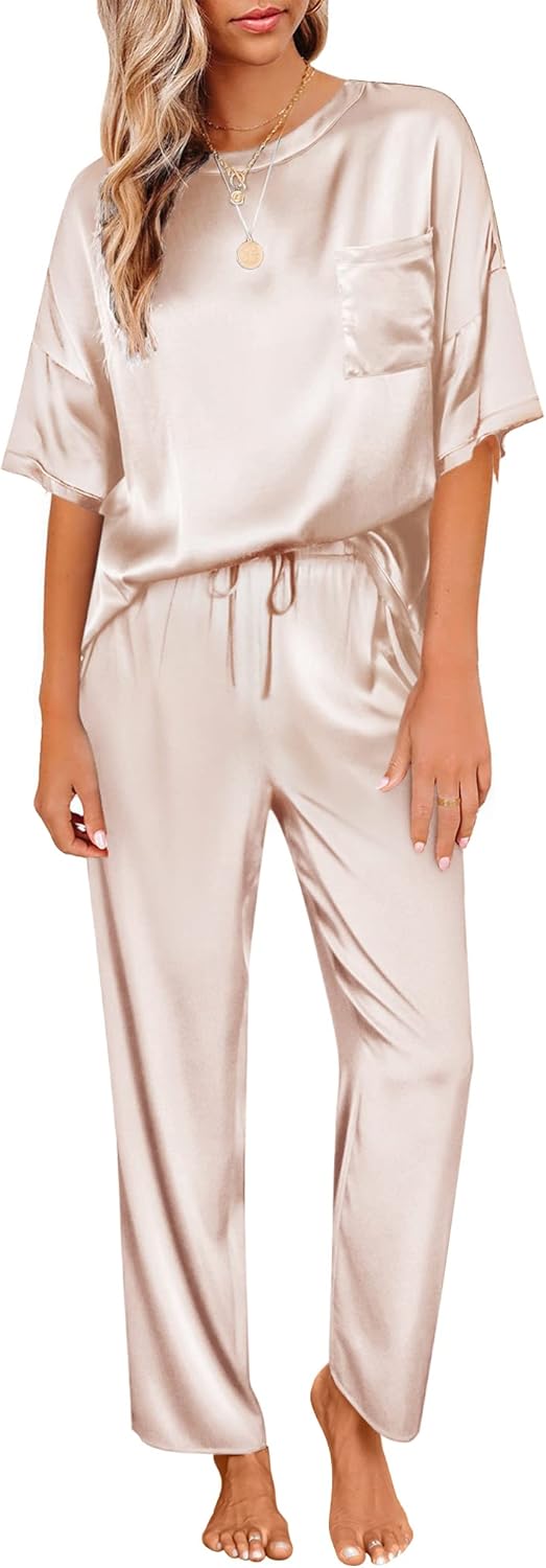 Ekouaer Womens Satin Silky Pajama Set for Ultimate Comfort