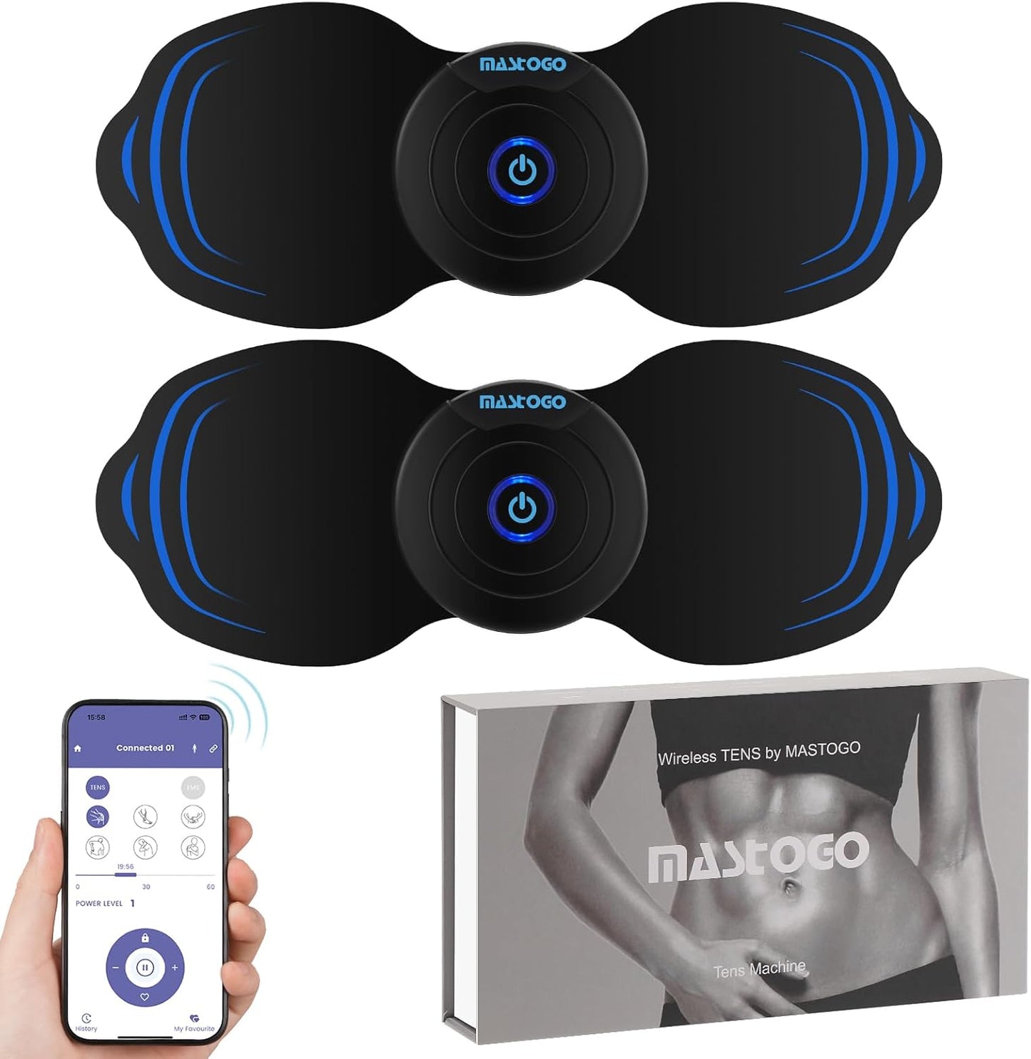 Wireless Tens Unit Muscle Stimulator for Pain Relief and Comfort
