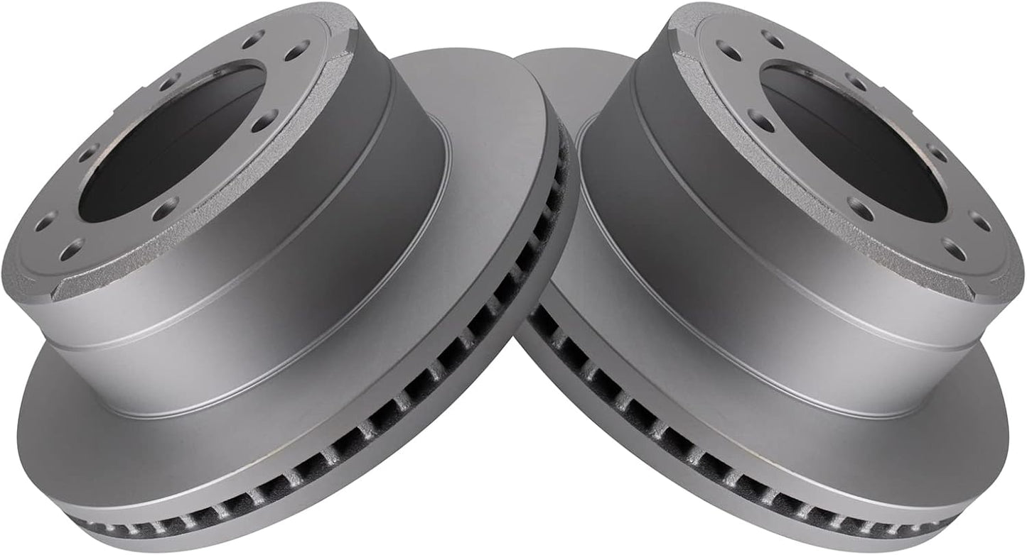 TRQ Rear Brake Rotors Set Vented Premium G-Coated for Ford F-250