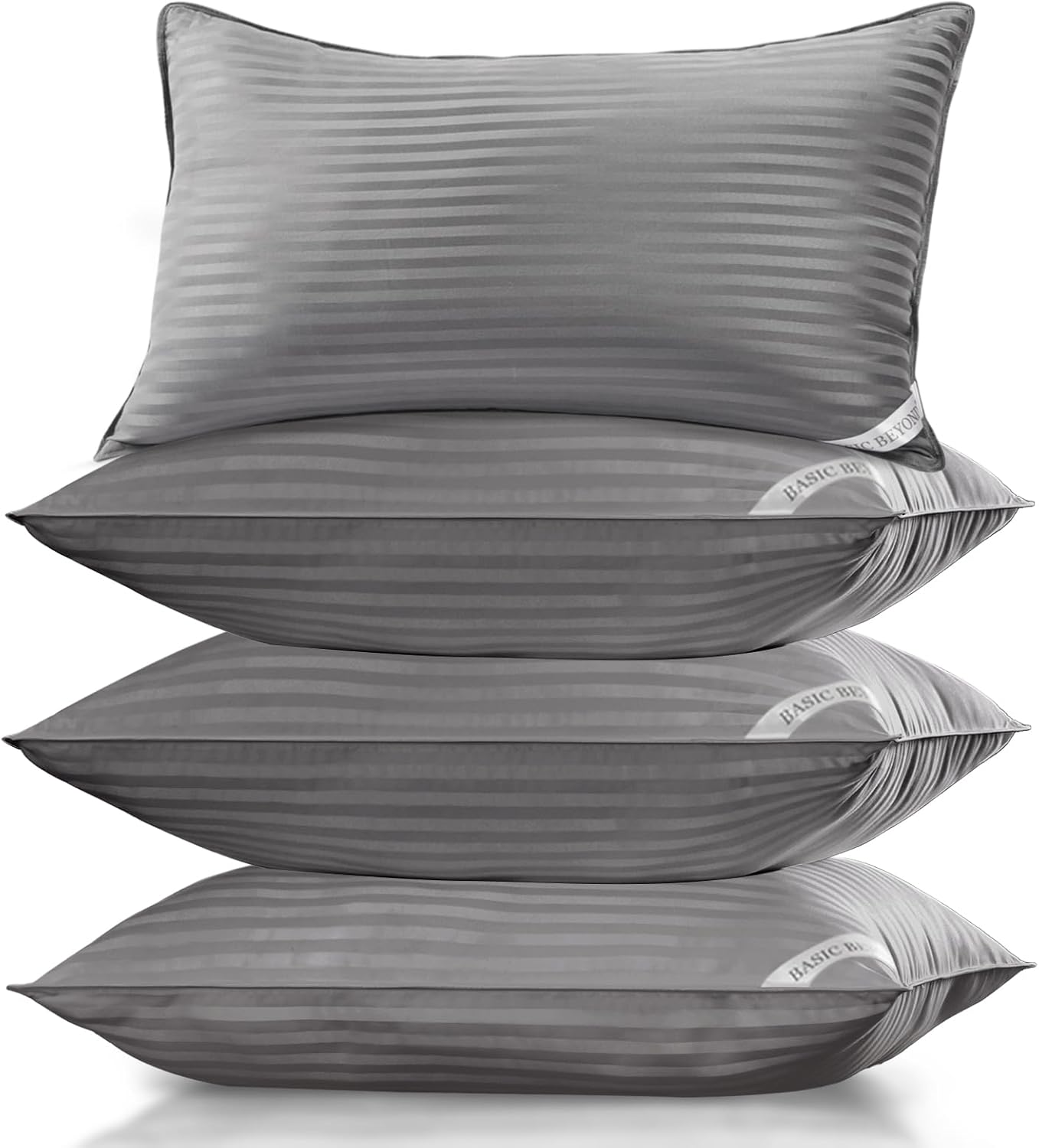 Basic Beyond Bed Pillows Standard Size Set of 4 for Comfort