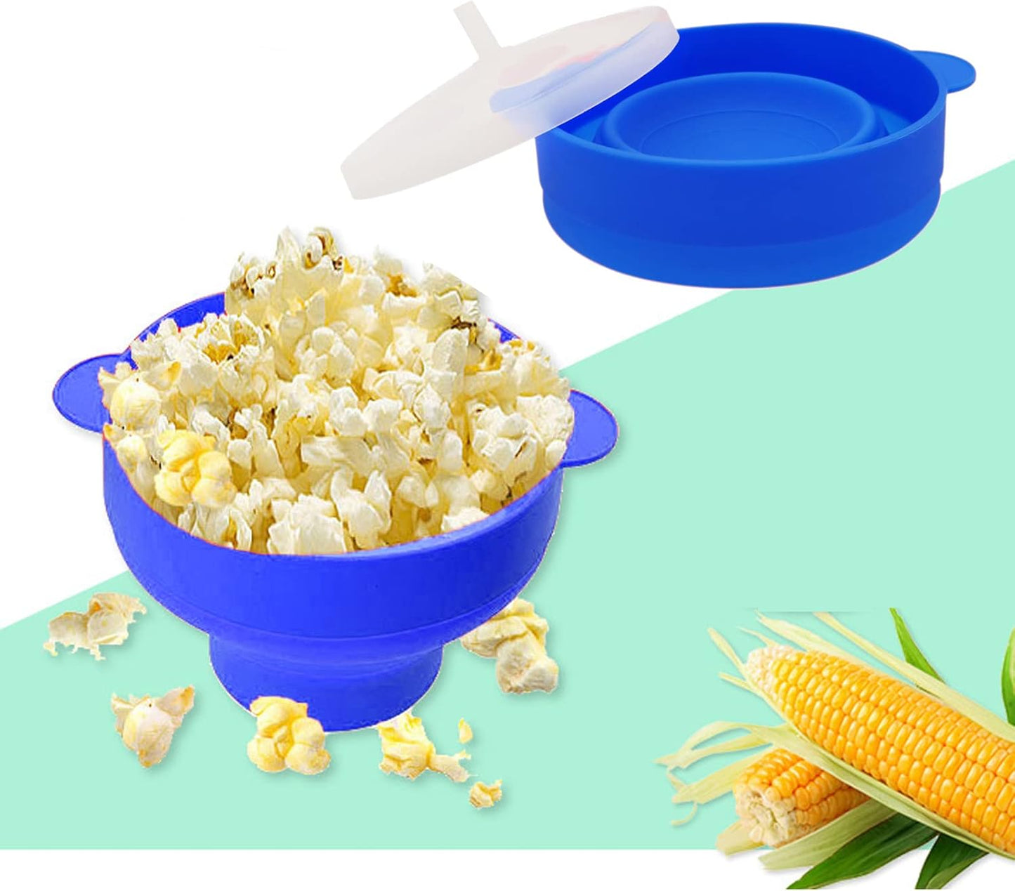 BPA-Free Collapsible Popcorn Maker - Deep Sea Blue