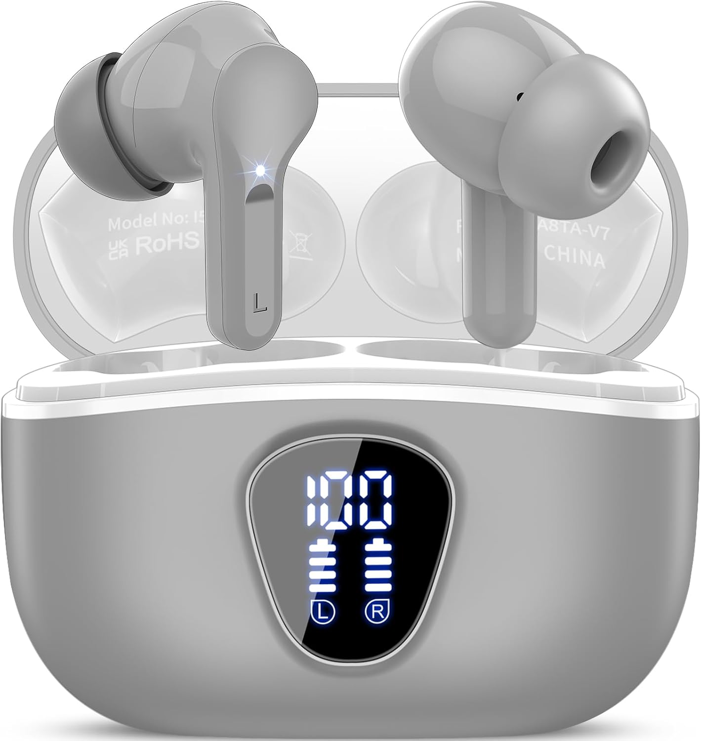 HiFi Stereo Bluetooth Earbuds, Noise Cancelling Mic, IP7 Waterproof, 48H Playtime