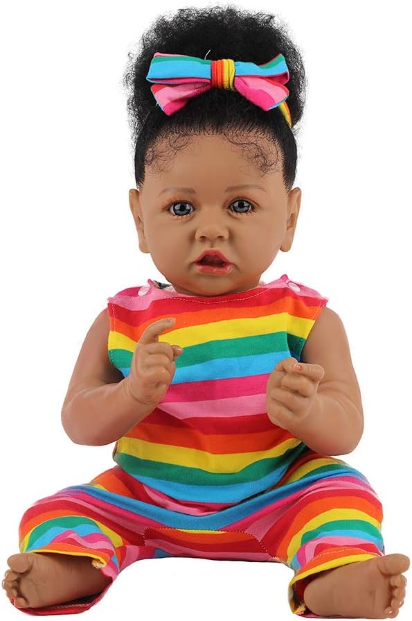Realistic African American Reborn Doll, 22.8 Inch