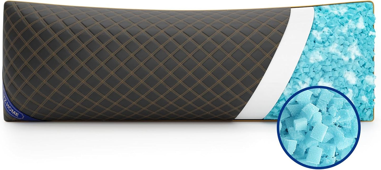 YZ HOME Long Body Pillow for Adults - Adjustable Memory Foam Support