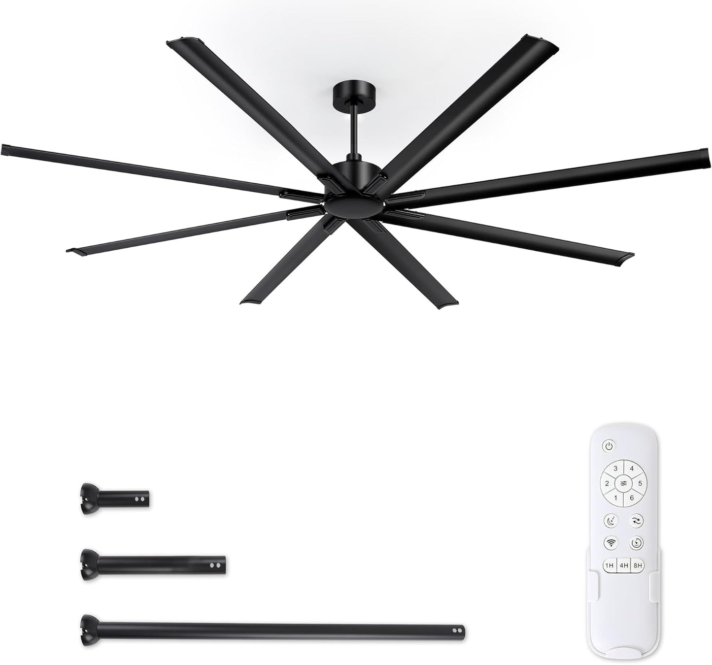 ZMISHIBO 96 Inch Ceiling Fan No Light for Large Spaces