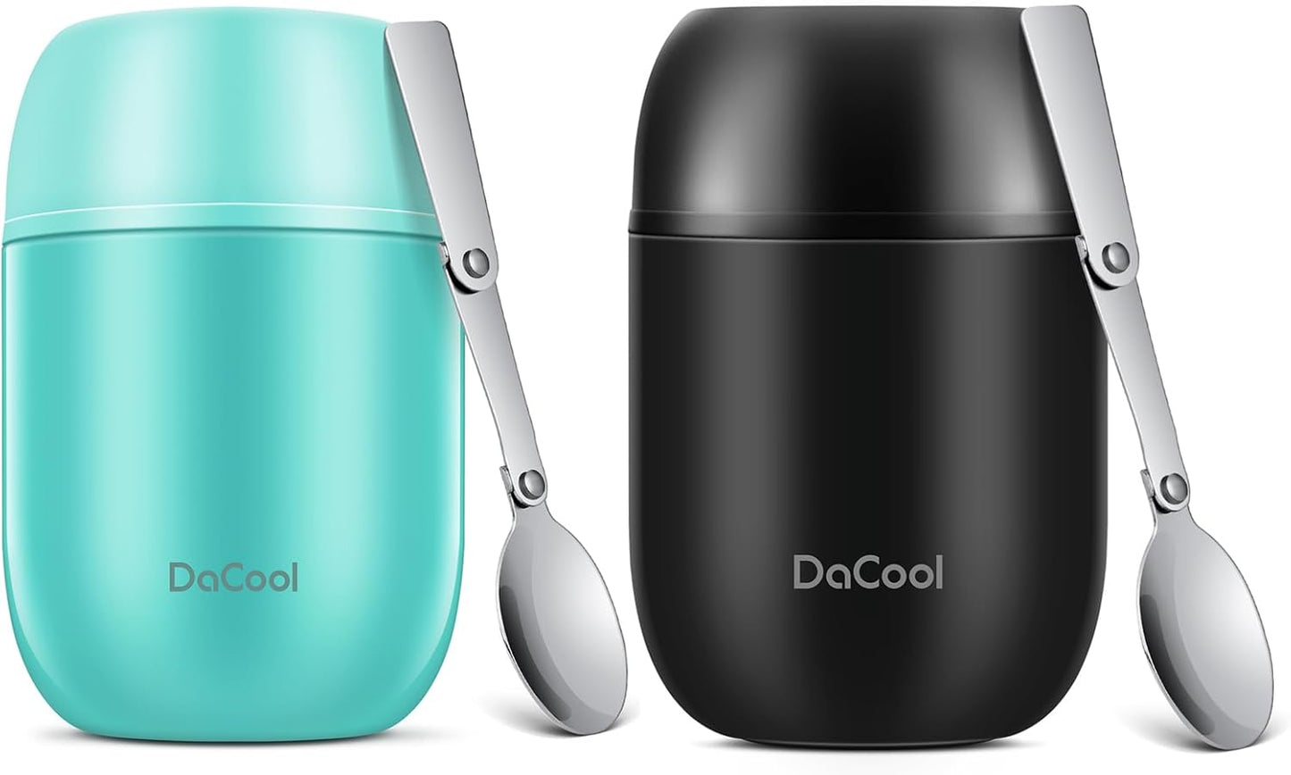 DaCool 2 Pack Food Thermo Insulated Lunch Container for Travel