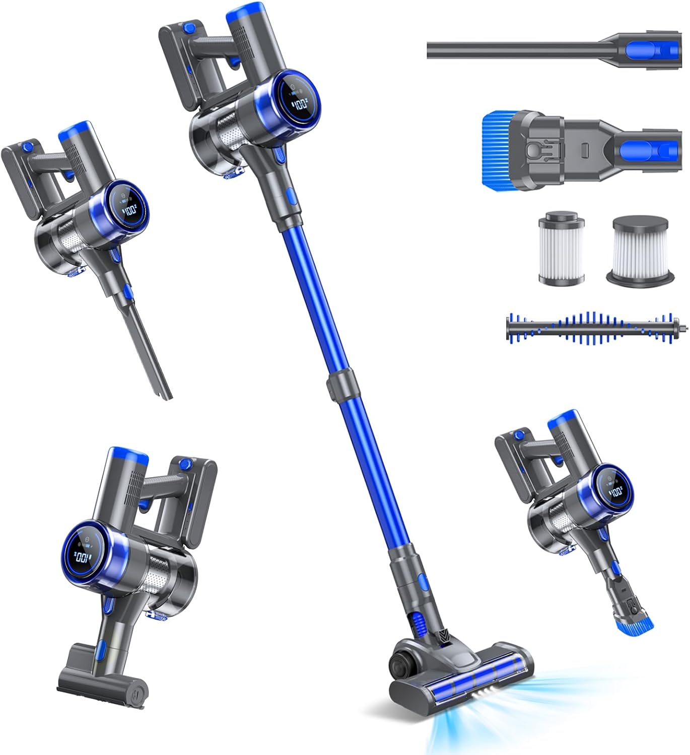 33KPA Cordless Stick Vacuum: 45 Mins Runtime, 6-in-1, Lightweight