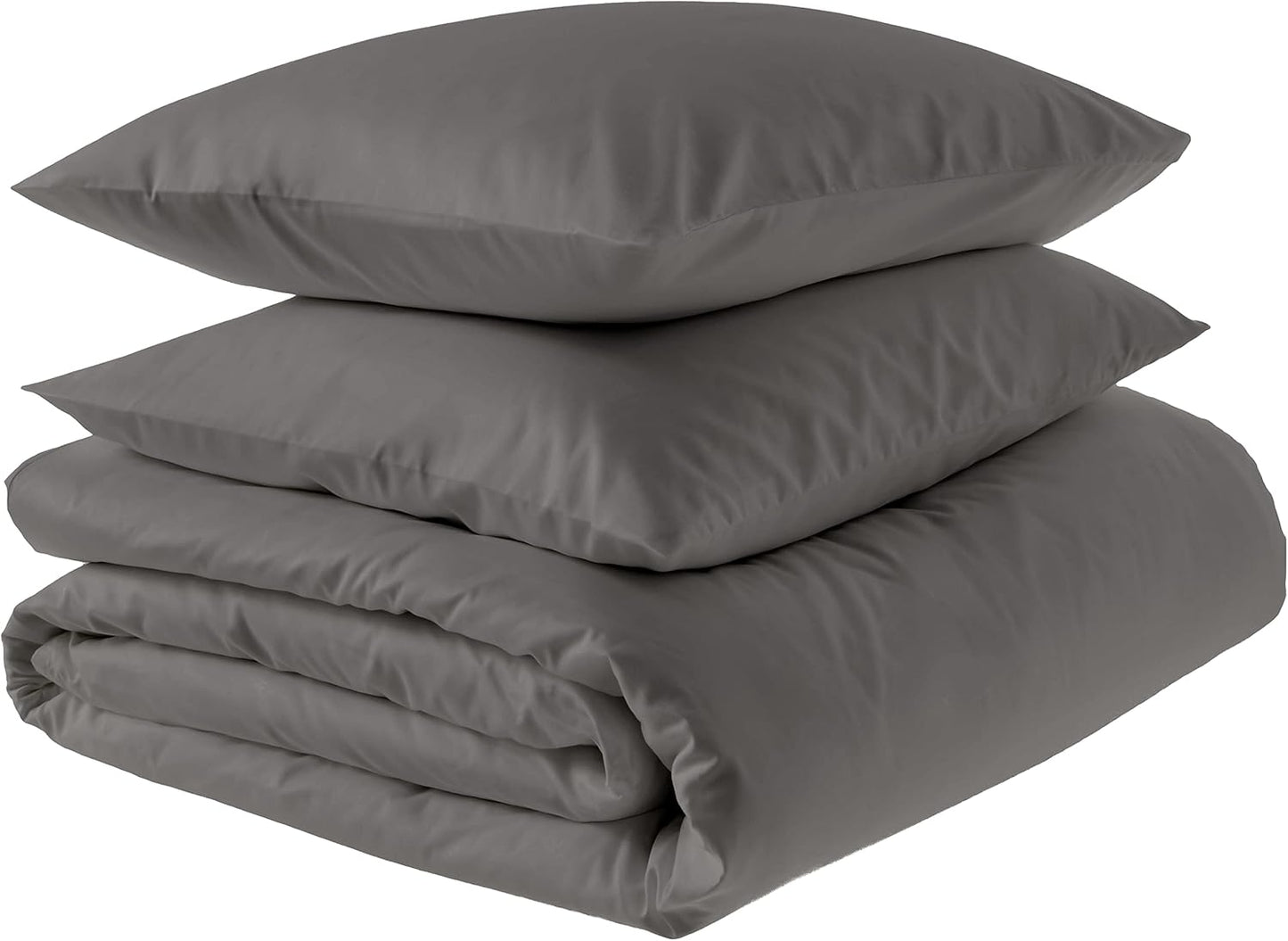 100% Organic Cotton King Duvet Cover Set - Dark Gray Comfort