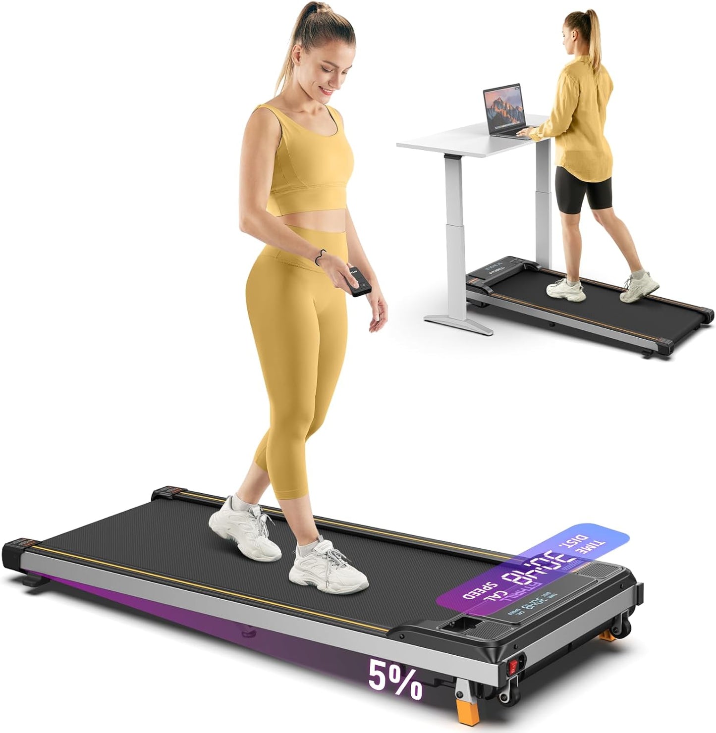 Compact Incline Under Desk Treadmill - Fithrill