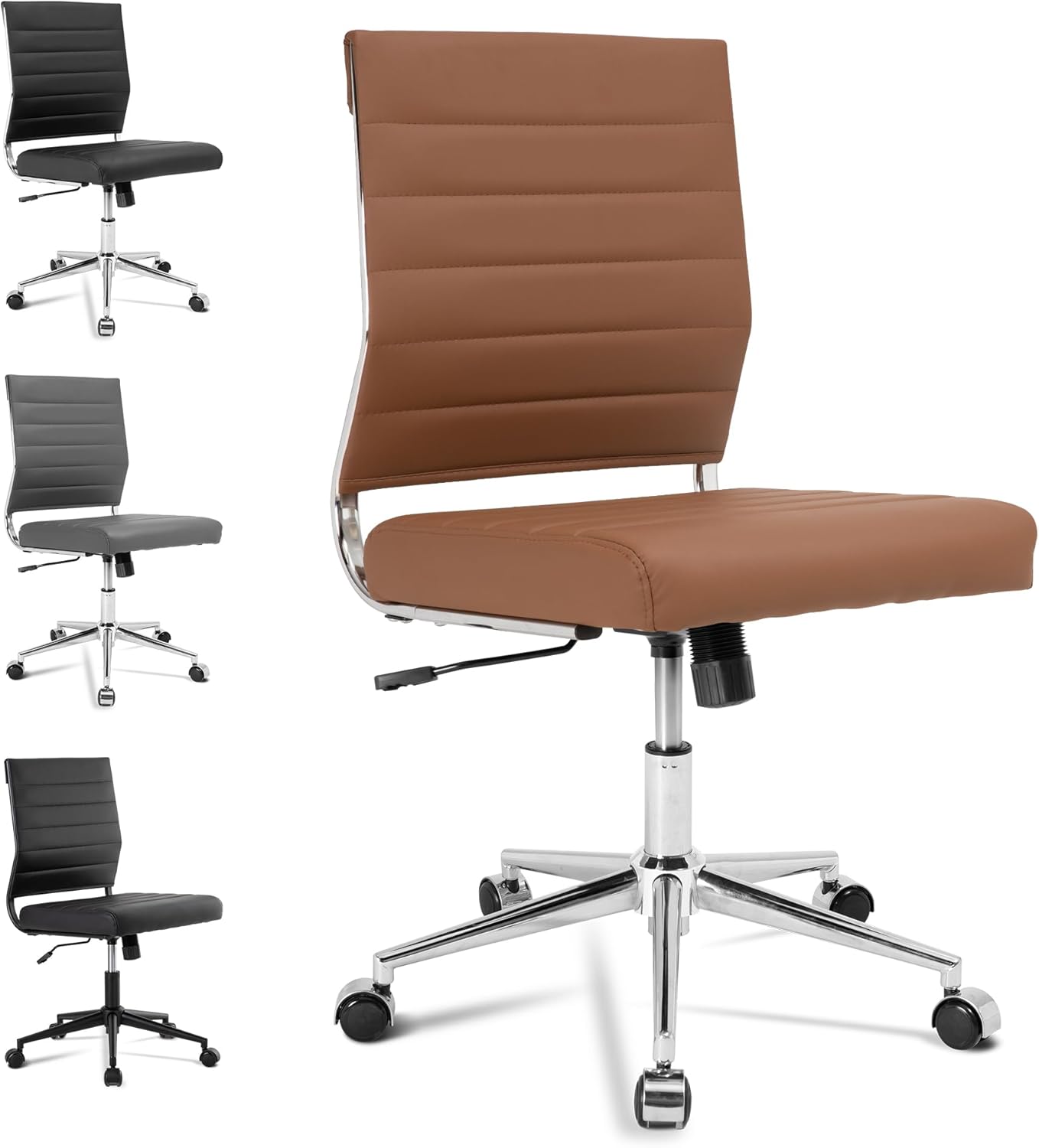 Okeysen Brown Ergonomic Swivel Office Chair