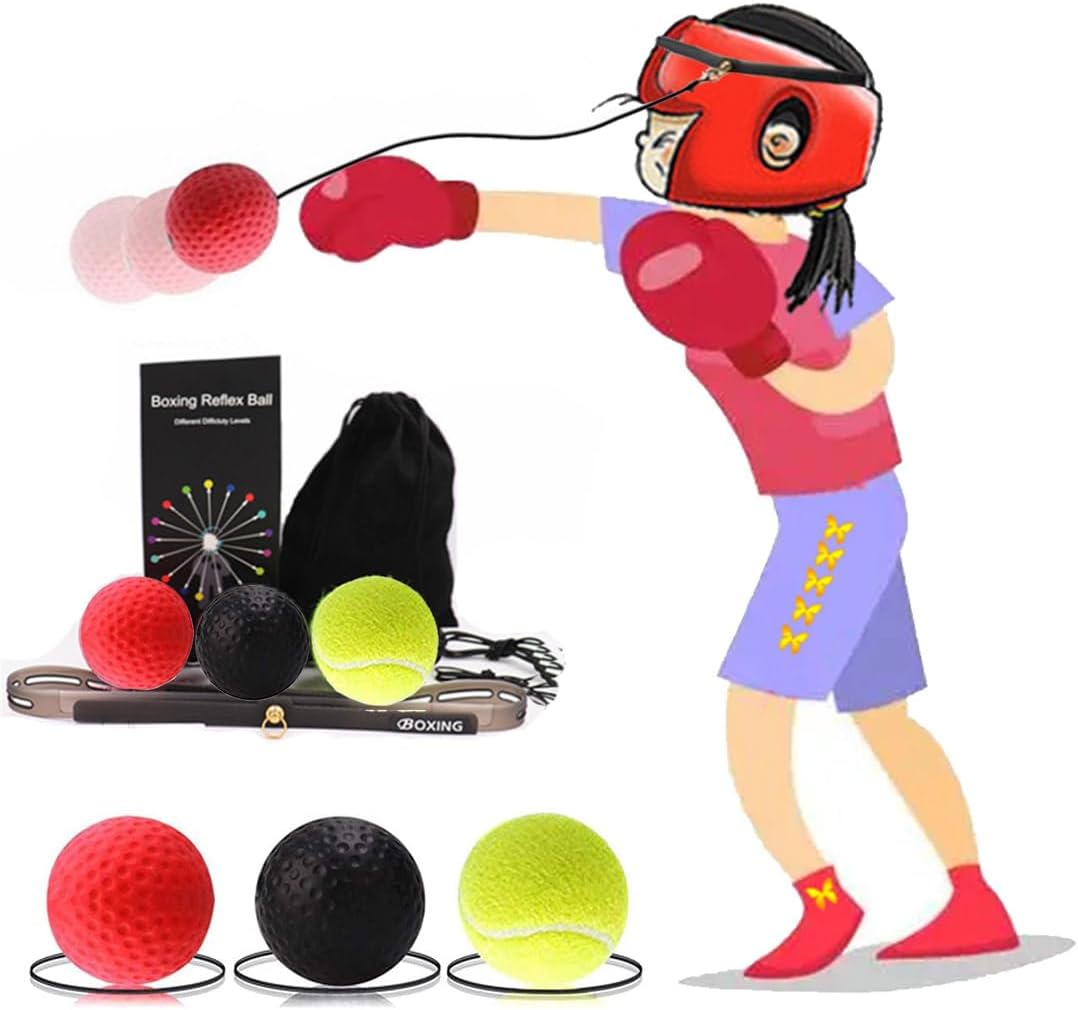 3-Level Boxing Reflex Ball Set for Skill & Speed Training