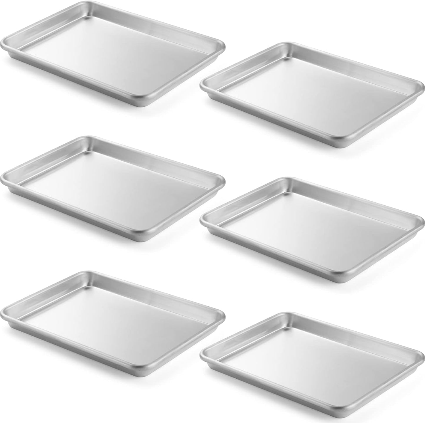 CURTA 6 Pack Aluminum Sheet Pan for Commercial Baking