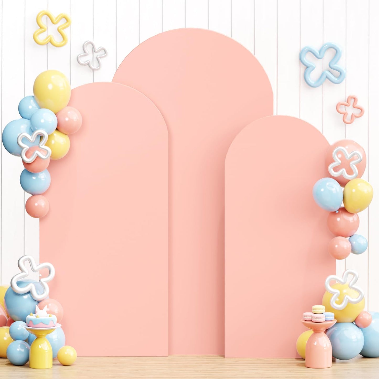 Dusty Rose Arch Backdrop Cover Set of 3 for Events and Parties