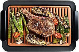 Gotham Steel Smokeless Indoor Grill with Adjustable Heating
