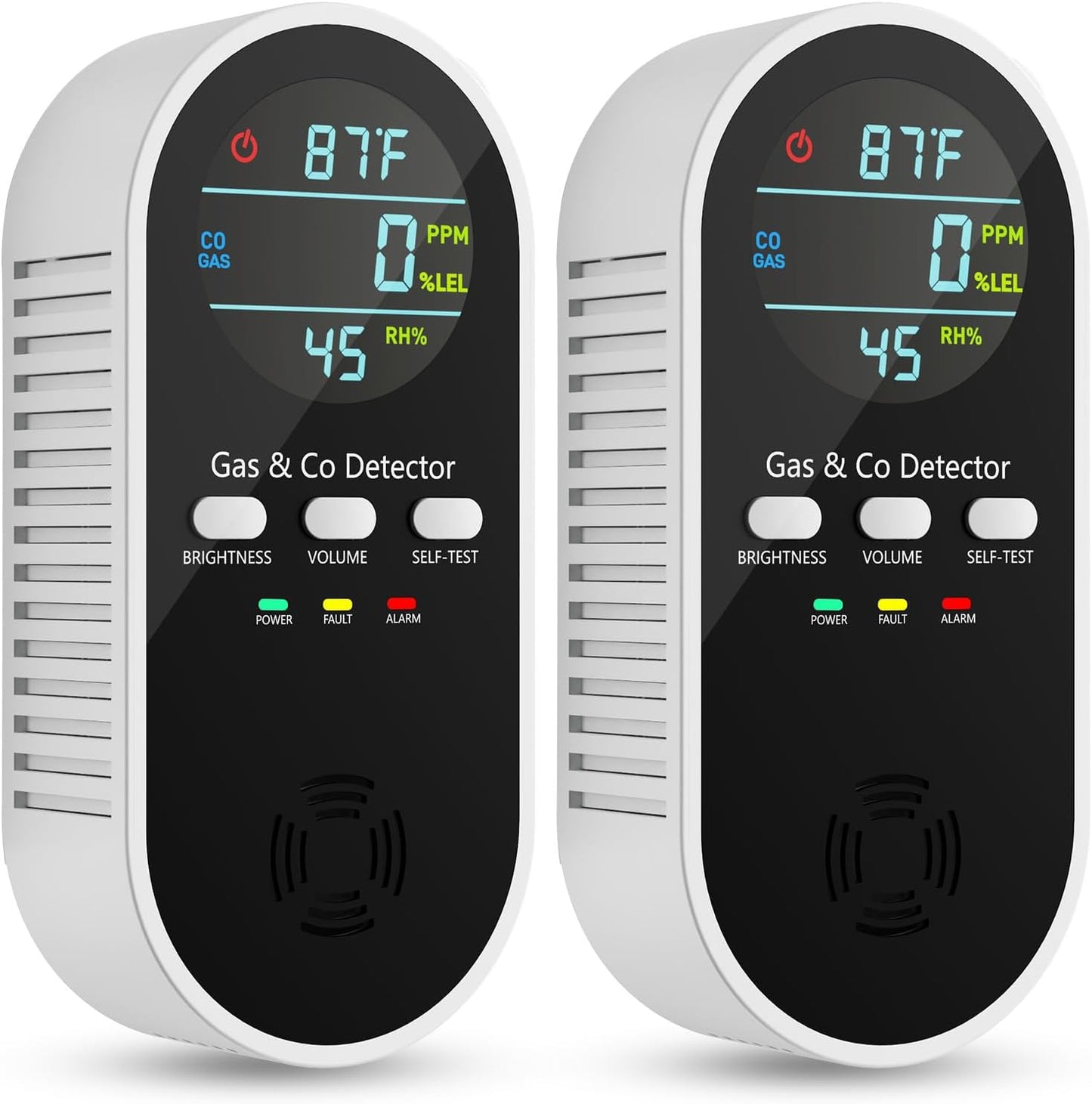 5-in-1 Carbon Monoxide Detectors with Battery Backup & Display