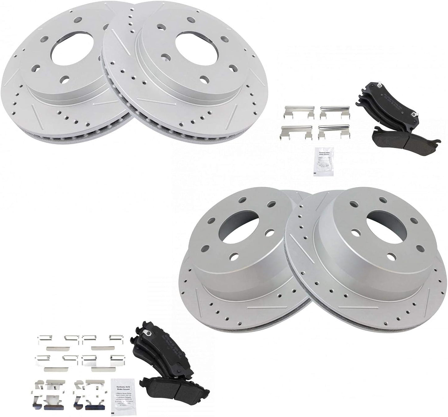 TRQ Brake Pad & Rotor Kit for 99-07 Chevrolet GMC Vehicles