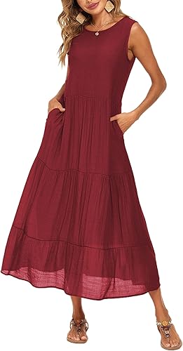Halife Women's Summer Casual Maxi Dresses with Pockets Review