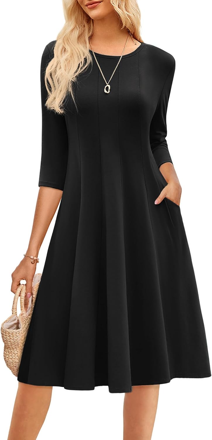 Trendy A-Line Midi Dress with Pockets for Every Occasion