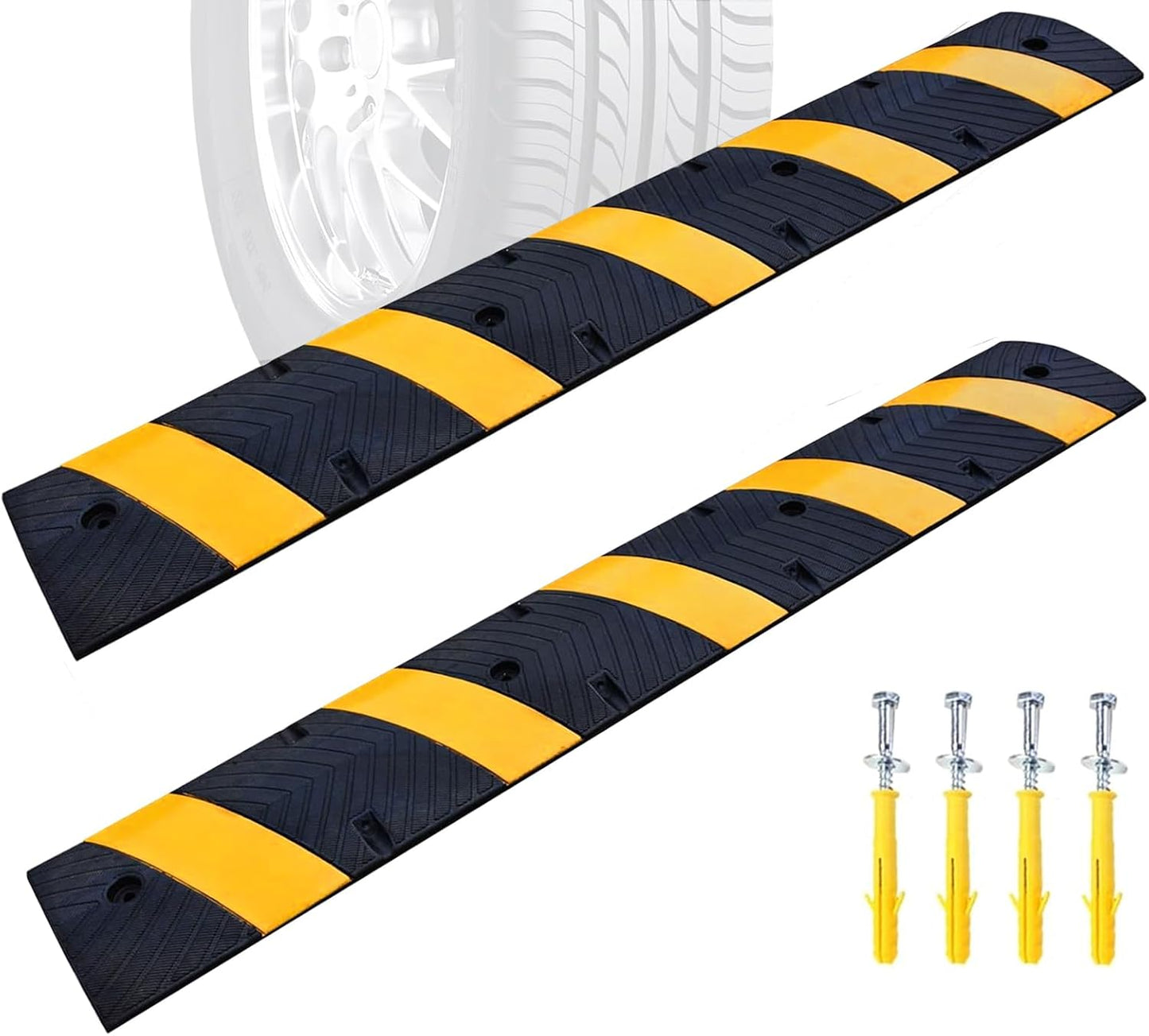 Heavy Duty Rubber Speed Bump Cable Protector Ramp for Driveway