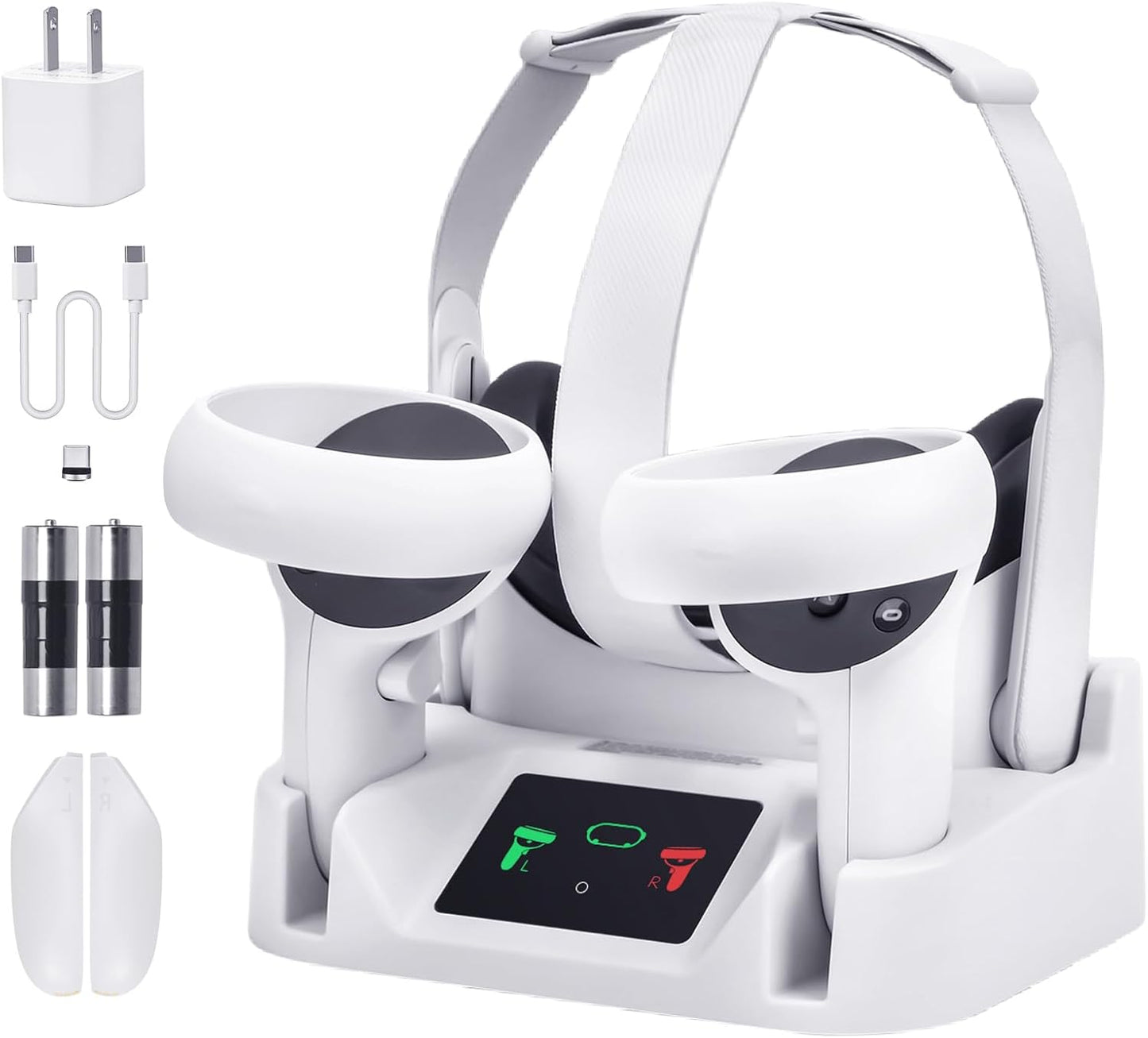 Charging Dock for Oculus Quest 2 with Magnetic Station & Batteries